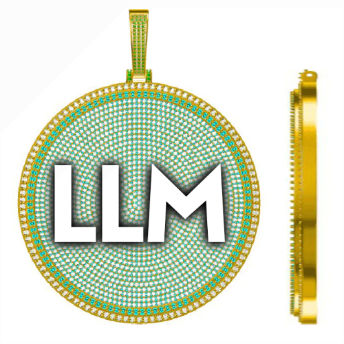CUSTOM LETTER NECKLACE 3D BIG DISC