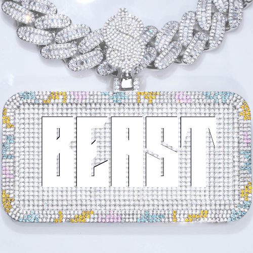 CUSTOM LETTER NECKLACE 3D COLORFUL SQUARE