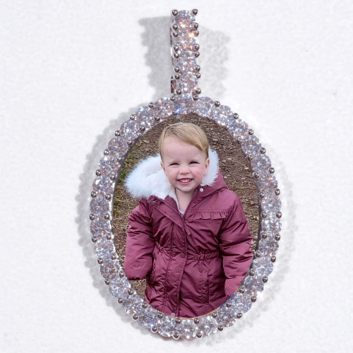 Large 3D Oval Custom Picture Pendant