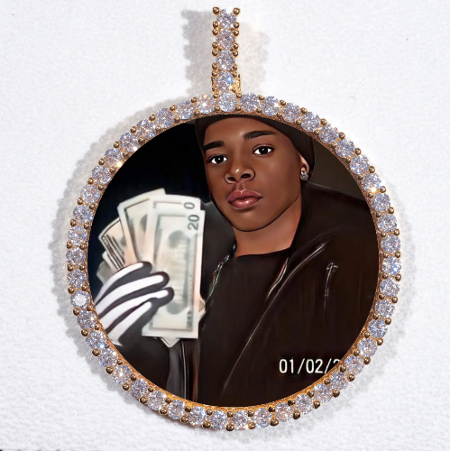 LARGE 3D CIRCLE CUSTOM PICTURE PENDANT