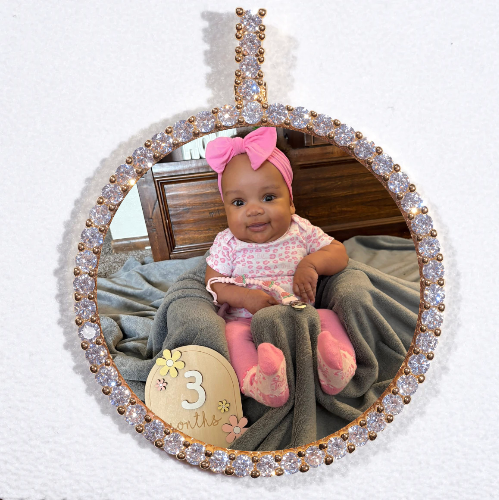 LARGE 3D CIRCLE CUSTOM PICTURE PENDANT