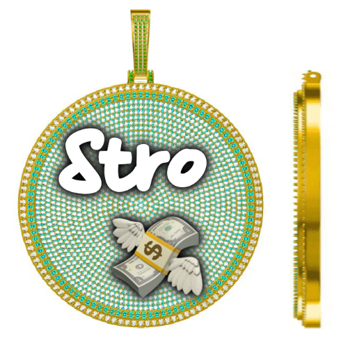 CUSTOM LETTER NECKLACE 3D BIG DISC