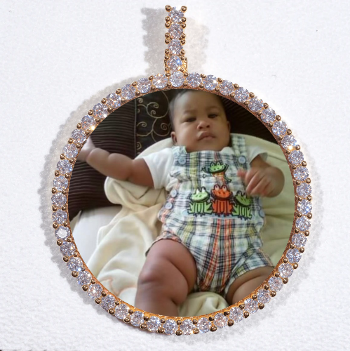LARGE 3D CIRCLE CUSTOM PICTURE PENDANT