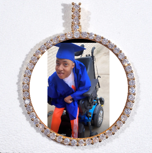 LARGE 3D CIRCLE CUSTOM PICTURE PENDANT