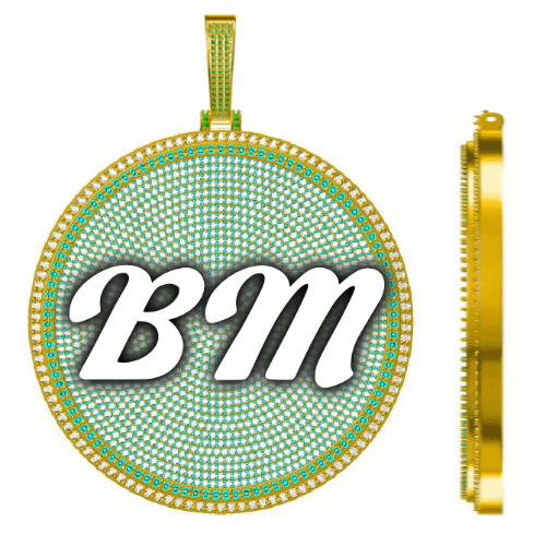 CUSTOM LETTER NECKLACE 3D BIG DISC