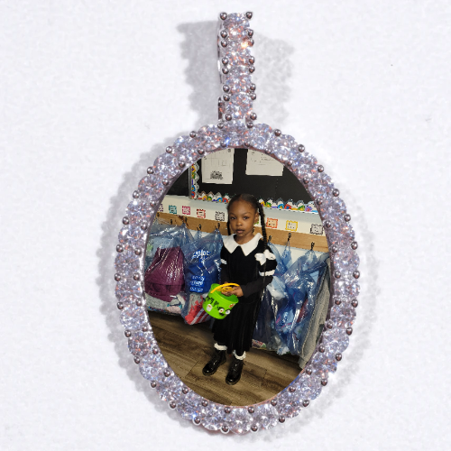 Large 3D Oval Custom Picture Pendant
