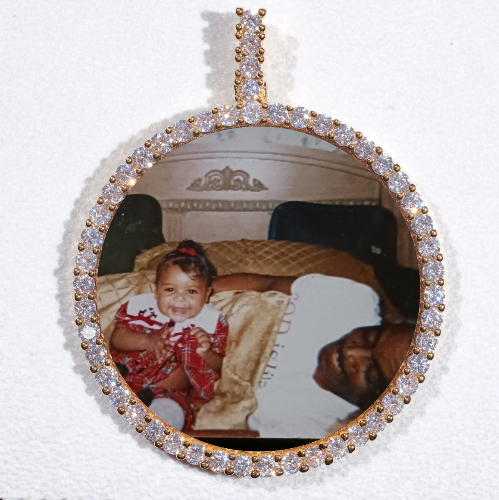 LARGE 3D CIRCLE CUSTOM PICTURE PENDANT
