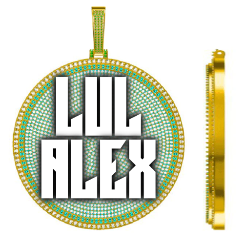 CUSTOM LETTER NECKLACE 3D BIG DISC