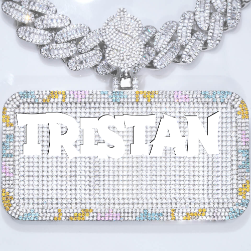 CUSTOM LETTER NECKLACE 3D COLORFUL SQUARE