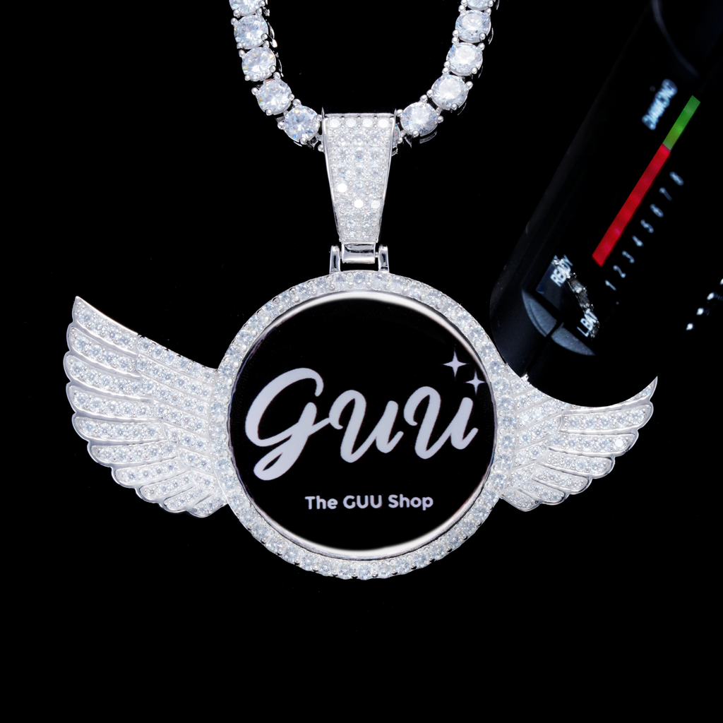 925S & VVS Moissanite 3D Wing Custom Picture Pendant