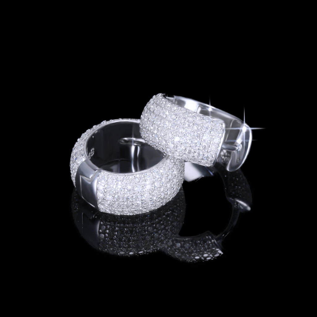 VVS1 Moissanite 6-Row Hoop Earrings