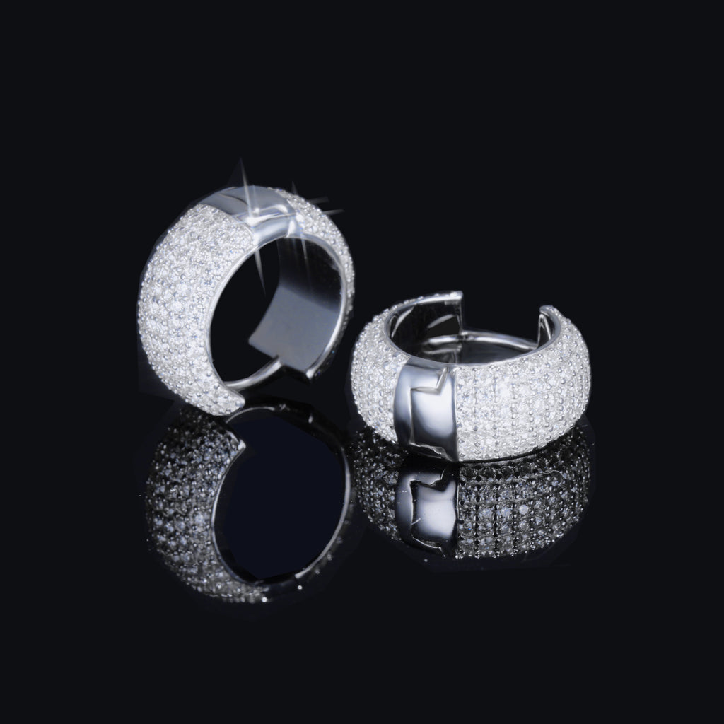 VVS1 Moissanite 6-Row Hoop Earrings