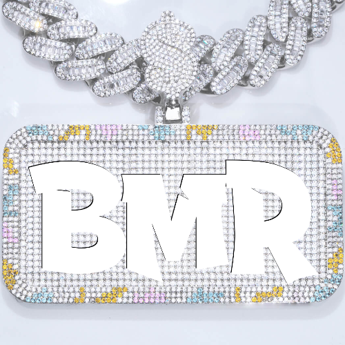 CUSTOM LETTER NECKLACE 3D COLORFUL SQUARE