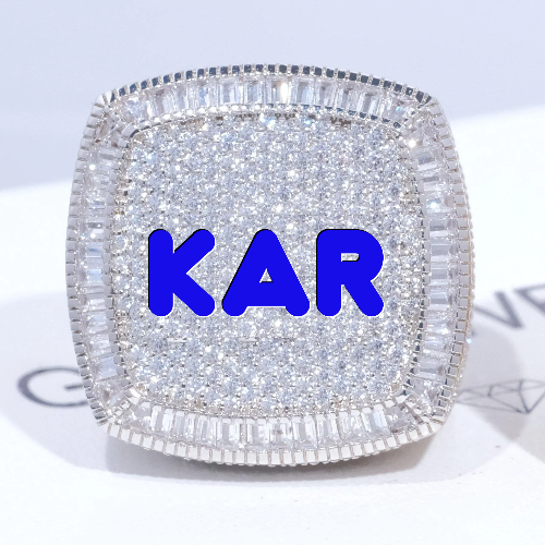 CUSTOM LETTER 3D ICED RING