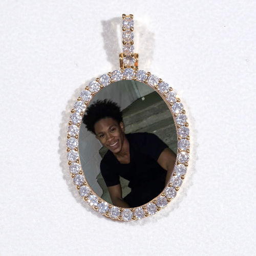 3D Oval Custom Picture Pendant