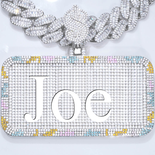 CUSTOM LETTER NECKLACE 3D COLORFUL SQUARE