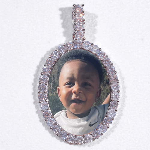 Large 3D Oval Custom Picture Pendant