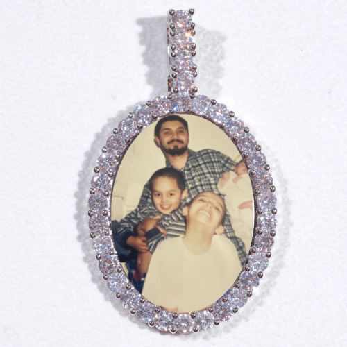 Large 3D Oval Custom Picture Pendant