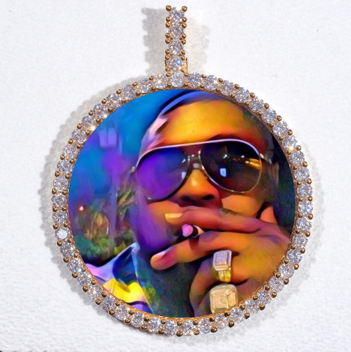 LARGE 3D CIRCLE CUSTOM PICTURE PENDANT