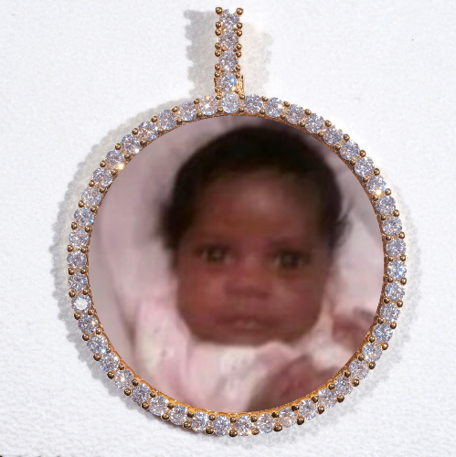 LARGE 3D CIRCLE CUSTOM PICTURE PENDANT