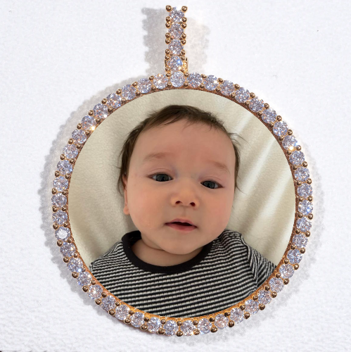 LARGE 3D CIRCLE CUSTOM PICTURE PENDANT