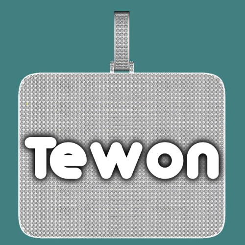 CUSTOM LETTER NECKLACE 3D BIG SQUARE