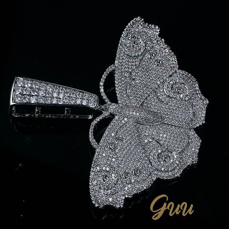 18K Gold-Plated Micro Inlay  AAA CZ Butterfly Pendant - The GUU Shop