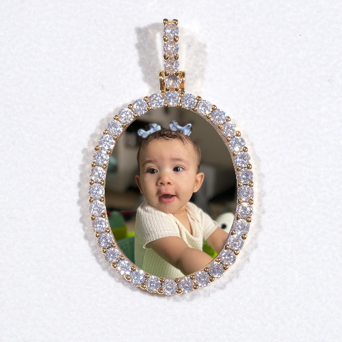 3D Oval Custom Picture Pendant