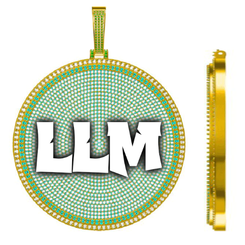 CUSTOM LETTER NECKLACE 3D BIG DISC