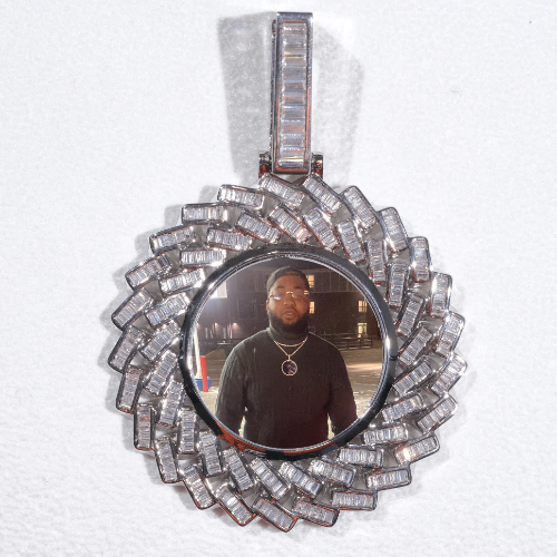 Large 3D Baguette Custom Picture Pendant