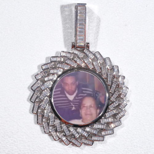 Large 3D Baguette Custom Picture Pendant
