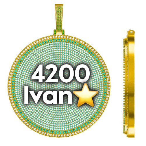 CUSTOM LETTER NECKLACE 3D BIG DISC