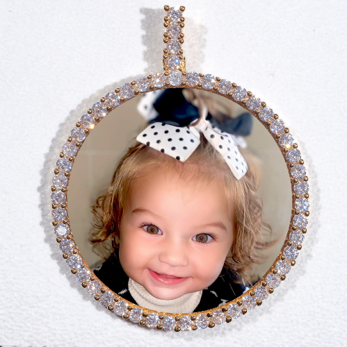 LARGE 3D CIRCLE CUSTOM PICTURE PENDANT