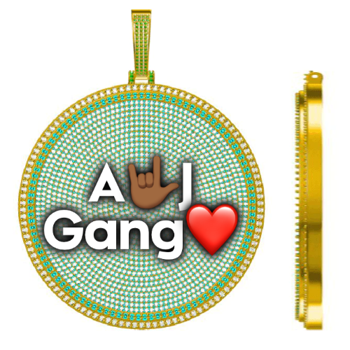 CUSTOM LETTER NECKLACE 3D BIG DISC