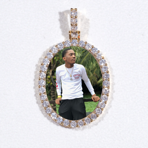 3D Oval Custom Picture Pendant