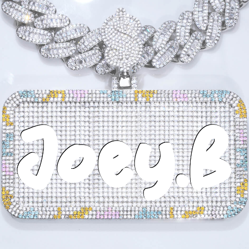 CUSTOM LETTER NECKLACE 3D COLORFUL SQUARE