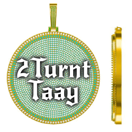 CUSTOM LETTER NECKLACE 3D BIG DISC
