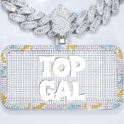 CUSTOM LETTER NECKLACE 3D COLORFUL SQUARE