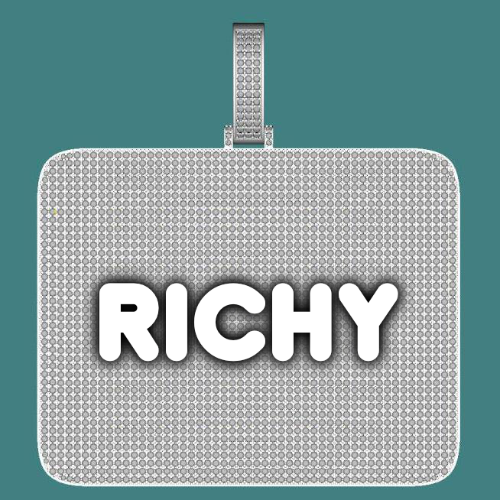 CUSTOM LETTER NECKLACE 3D BIG SQUARE