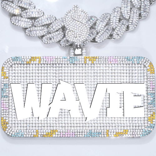 CUSTOM LETTER NECKLACE 3D COLORFUL SQUARE