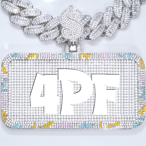 CUSTOM LETTER NECKLACE 3D COLORFUL SQUARE