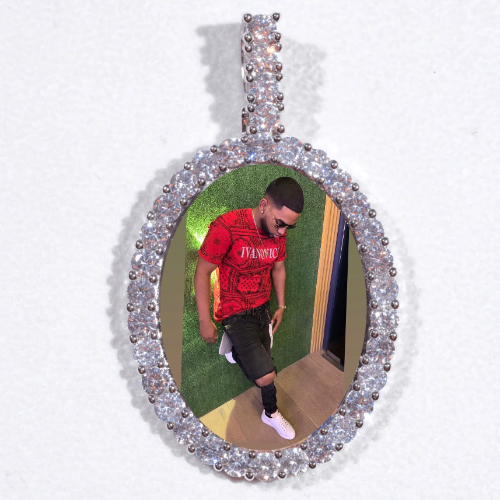 Large 3D Oval Custom Picture Pendant