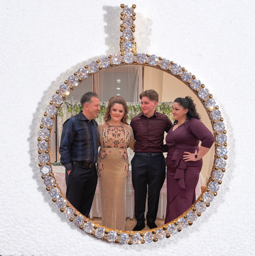 LARGE 3D CIRCLE CUSTOM PICTURE PENDANT