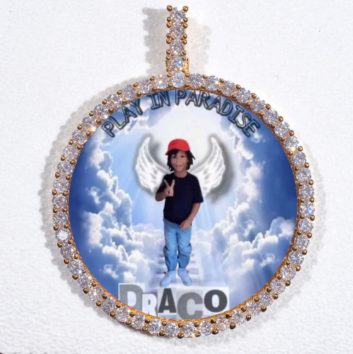 LARGE 3D CIRCLE CUSTOM PICTURE PENDANT