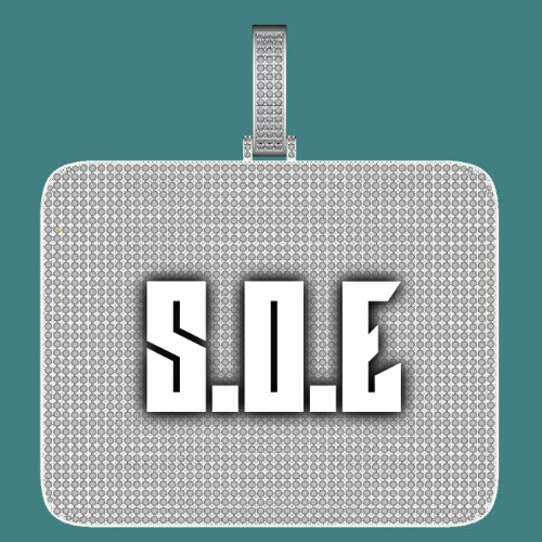CUSTOM LETTER NECKLACE 3D BIG SQUARE