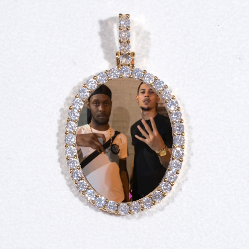 3D Oval Custom Picture Pendant