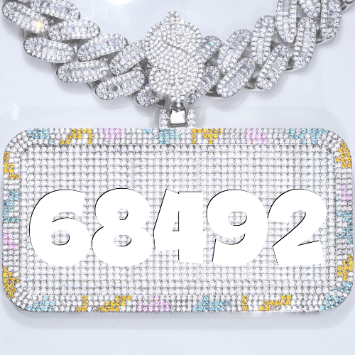 CUSTOM LETTER NECKLACE 3D COLORFUL SQUARE