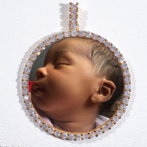 LARGE 3D CIRCLE CUSTOM PICTURE PENDANT