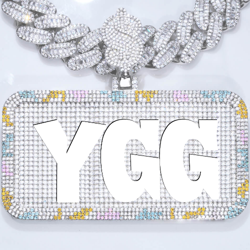 CUSTOM LETTER NECKLACE 3D COLORFUL SQUARE