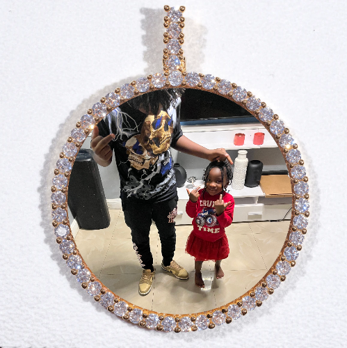 LARGE 3D CIRCLE CUSTOM PICTURE PENDANT